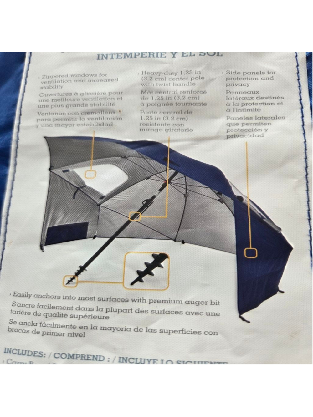 Sport-Brella Blue Premiere 8ft Umbrella Weather Protection - Picture 7 of 9
